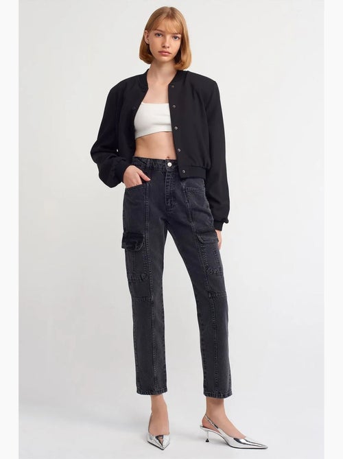High-waist cargojeans met rechte pijp dilvin - Kiabi High-waist cargojeans met rechte pijp dilvin - Kiabi