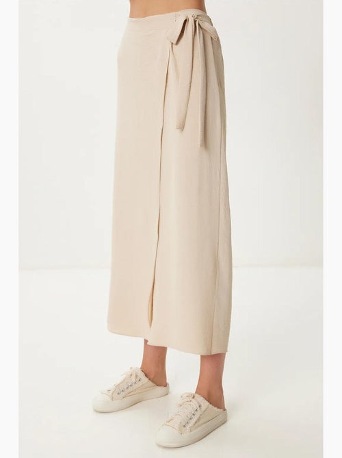 High-waist cropped broek met wijde pijpen en strikdetail istanbul - Kiabi High-waist cropped broek met wijde pijpen en strikdetail istanbul - Kiabi