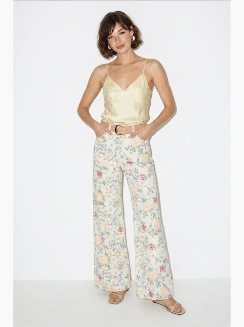 High-waist denim broek met paisleyprint en rechte pijpen lucci - Kiabi High-waist denim broek met paisleyprint en rechte pijpen lucci - Kiabi