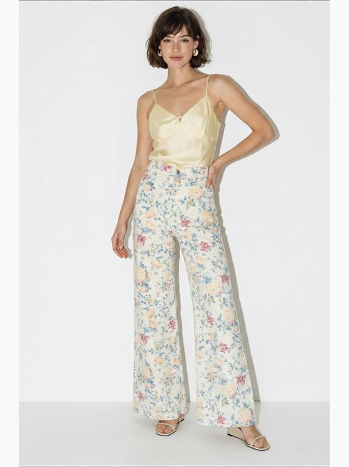 High-waist denim broek met paisleyprint en rechte pijpen lucci - Kiabi High-waist denim broek met paisleyprint en rechte pijpen lucci - Kiabi