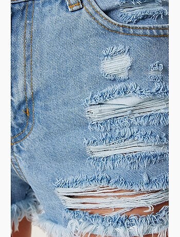 High-waist destroyed denim shorts istanbul