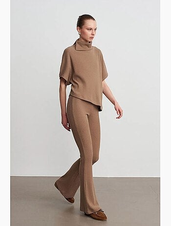 High-waist Flared Broek Van Tricot