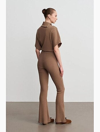 High-waist Flared Broek Van Tricot