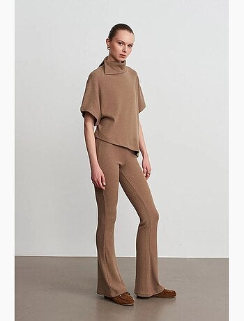 High-waist Flared Broek Van Tricot