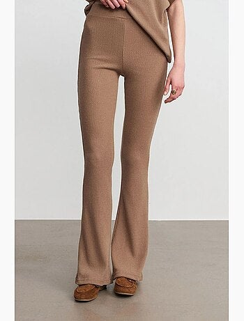 High-waist Flared Broek Van Tricot