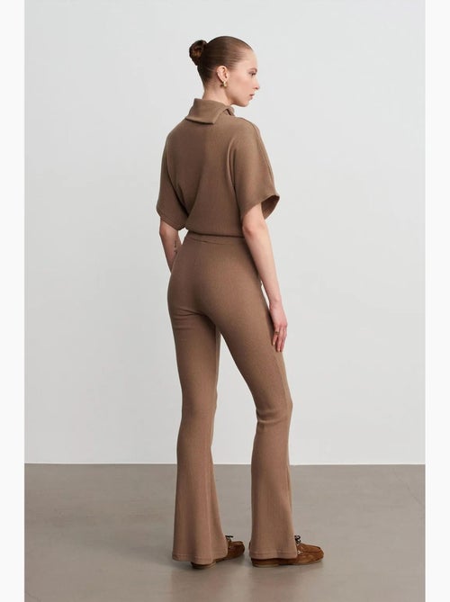 High-waist flared broek van tricot dilvin - Kiabi
