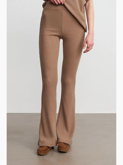 High-waist flared broek van tricot dilvin - Kiabi