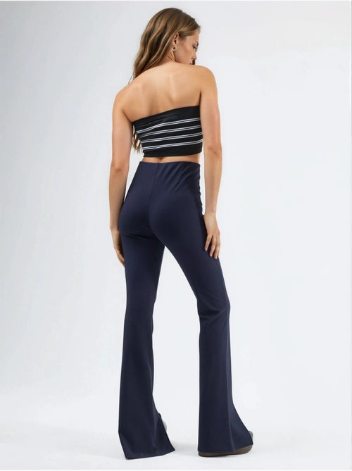 High waist flared legging met split busem - Kiabi