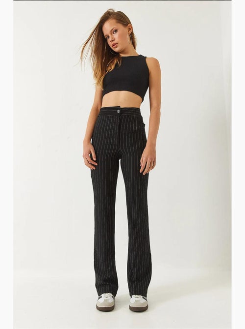 High waist gestreepte flared broek lucci - Kiabi High waist gestreepte flared broek lucci - Kiabi