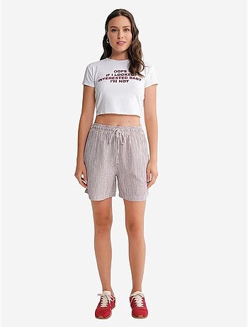 High-waist gestreepte shorts met wijde pijpen mixray