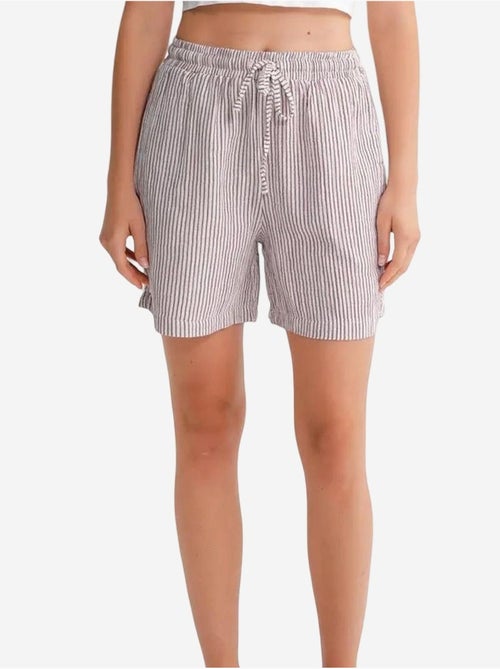 High-waist gestreepte shorts met wijde pijpen mixray - Kiabi High-waist gestreepte shorts met wijde pijpen mixray - Kiabi