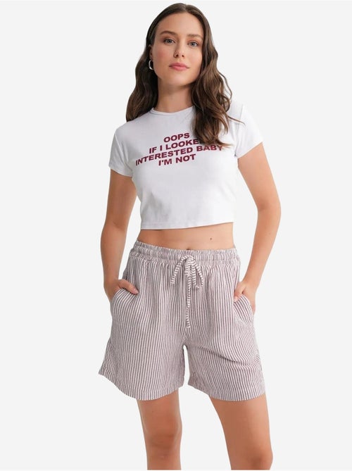 High-waist gestreepte shorts met wijde pijpen mixray - Kiabi High-waist gestreepte shorts met wijde pijpen mixray - Kiabi