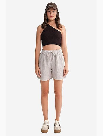 High-waist gestreepte shorts met wijde pijpen mixray