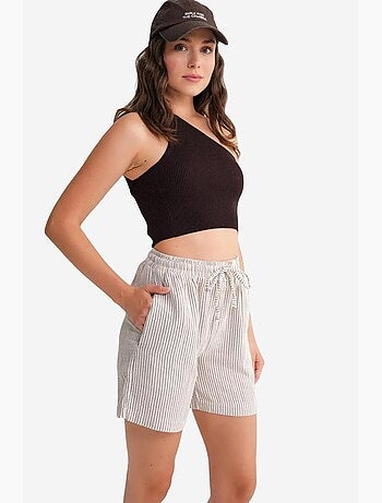 High-waist gestreepte shorts met wijde pijpen mixray