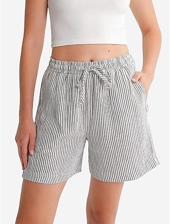 High-waist gestreepte shorts met wijde pijpen mixray