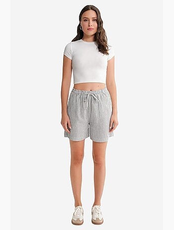 High-waist gestreepte shorts met wijde pijpen mixray
