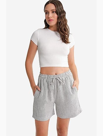 High-waist gestreepte shorts met wijde pijpen mixray