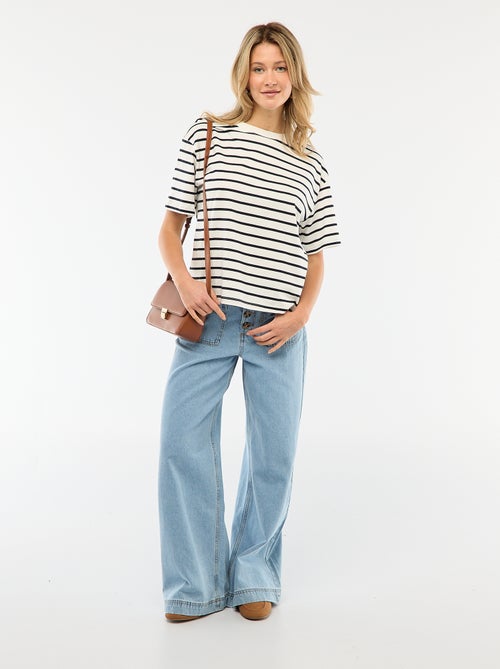 High waist jeans met knopen - Kiabi