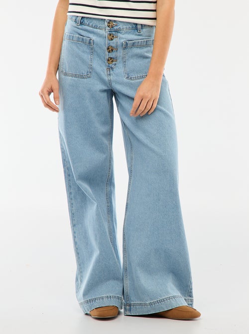 High waist jeans met knopen - Kiabi
