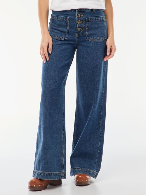 High waist jeans met knopen - Kiabi