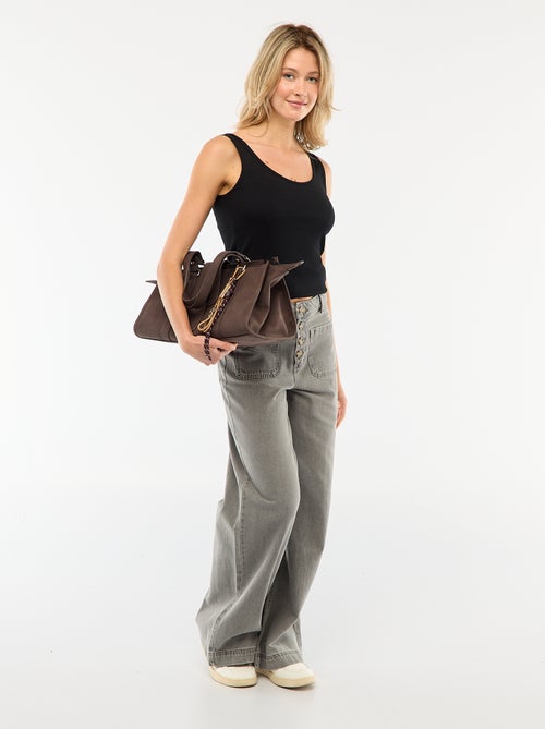 High waist jeans met knopen - Kiabi