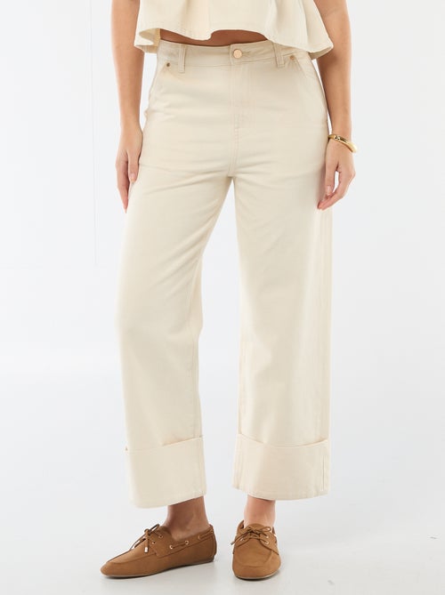 High waist jeans met omslag onderaan - Kiabi