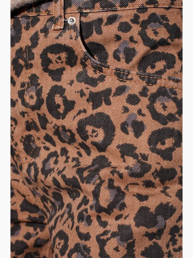 High-waist jeans met print en wijde pijp dilvin Multicolor - Kiabi