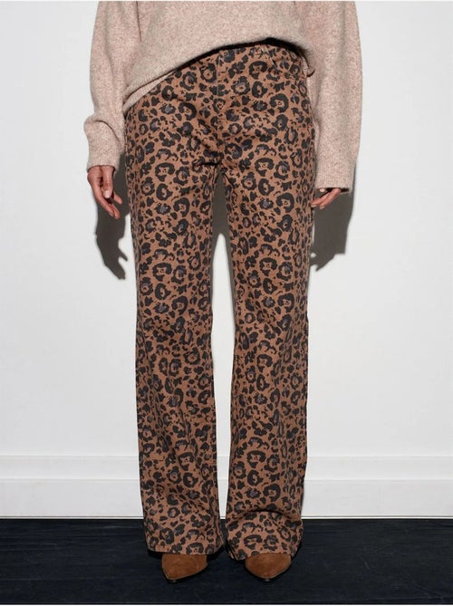High-waist jeans met print en wijde pijp dilvin - Kiabi High-waist jeans met print en wijde pijp dilvin - Kiabi