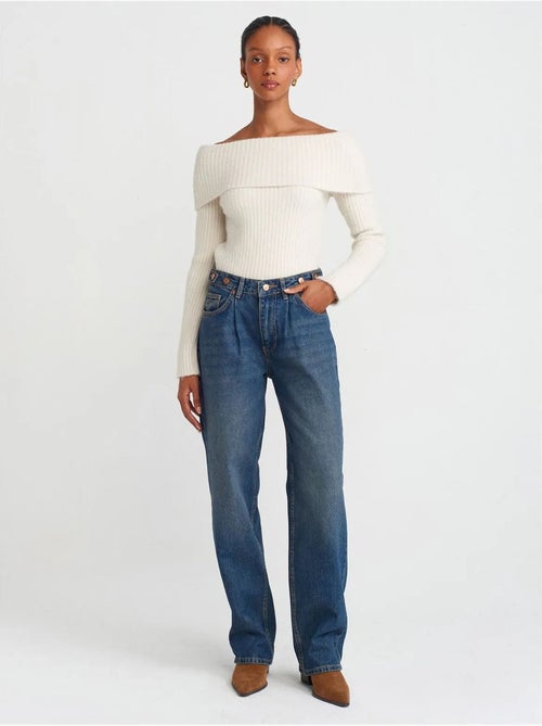 High-waist jeans met wijde pijp dilvin - Kiabi High-waist jeans met wijde pijp dilvin - Kiabi