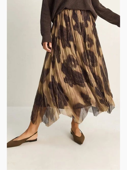 High-waist lange rok met etnische print lucci - Kiabi