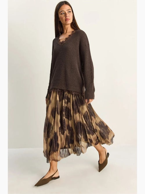 High-waist lange rok met etnische print lucci - Kiabi