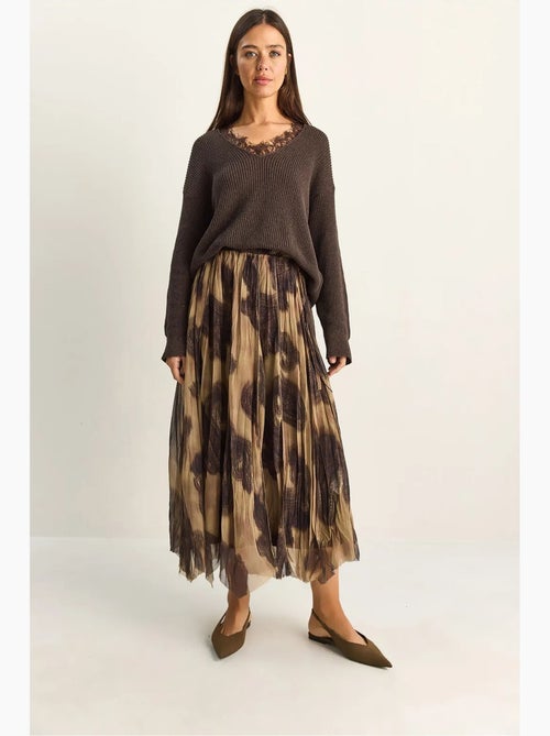 High-waist lange rok met etnische print lucci - Kiabi