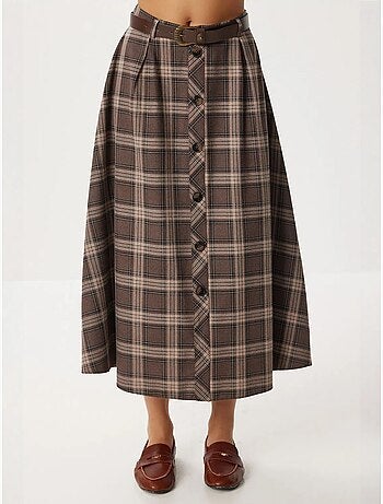 High waist midi-rok met knoopsluiting istanbul