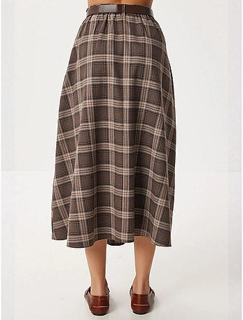 High waist midi-rok met knoopsluiting istanbul