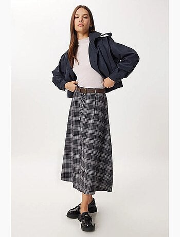 High waist midi-rok met knoopsluiting istanbul