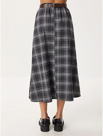 High waist midi-rok met knoopsluiting istanbul
