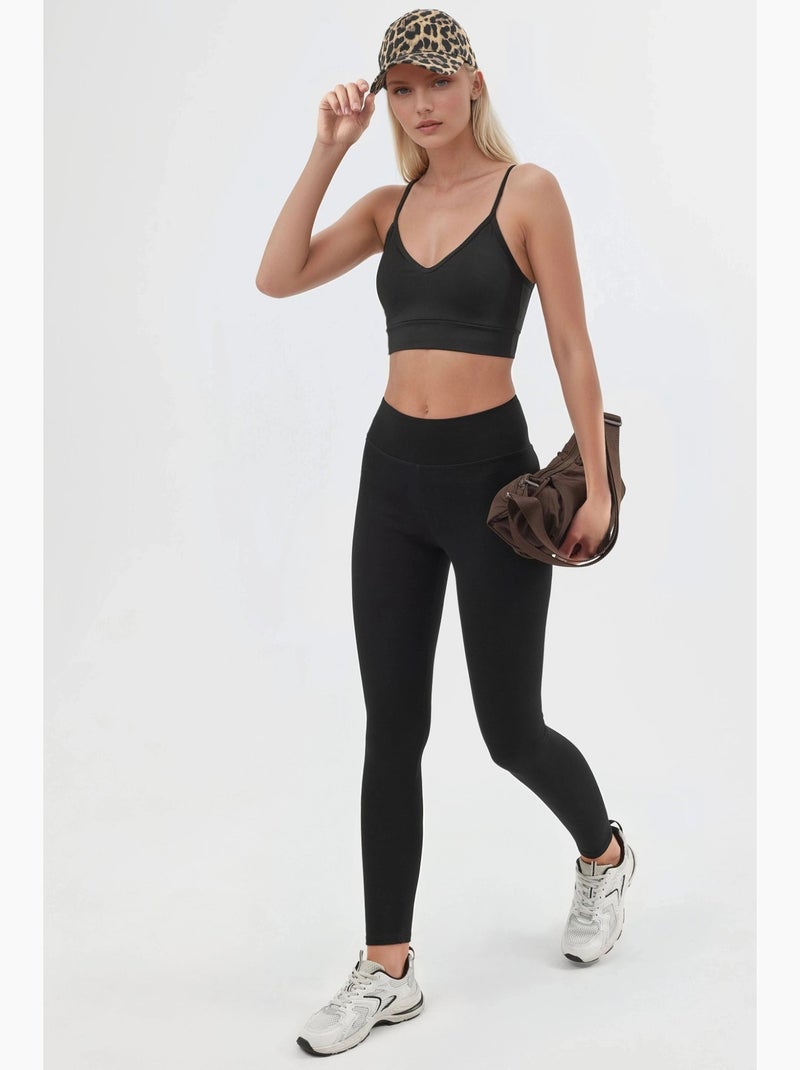 High-waist pull-on skinny legging busem Zwart - Kiabi