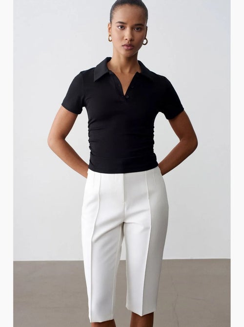 High-waist rechte capri shorts met split dilvin - Kiabi High-waist rechte capri shorts met split dilvin - Kiabi