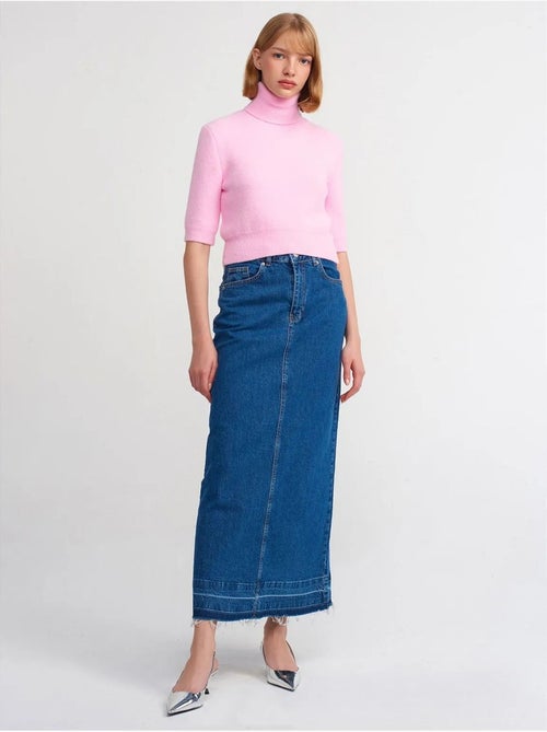 High-waist rechte maxi spijkerrok dilvin - Kiabi