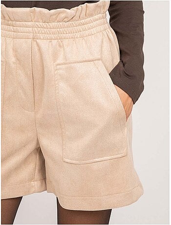 High waist short van suèdine met elastische taille xiche