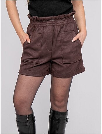 High waist short van suèdine met elastische taille xiche