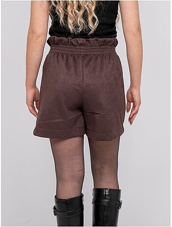 High waist short van suèdine met elastische taille xiche