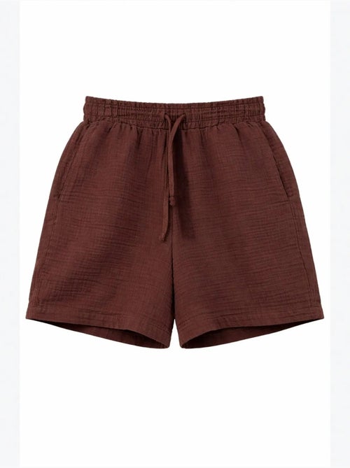 High-waist shorts met textuur en wijde pijpen mixray - Kiabi High-waist shorts met textuur en wijde pijpen mixray - Kiabi