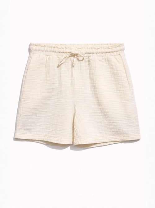 High-waist shorts met textuur en wijde pijpen mixray - Kiabi High-waist shorts met textuur en wijde pijpen mixray - Kiabi