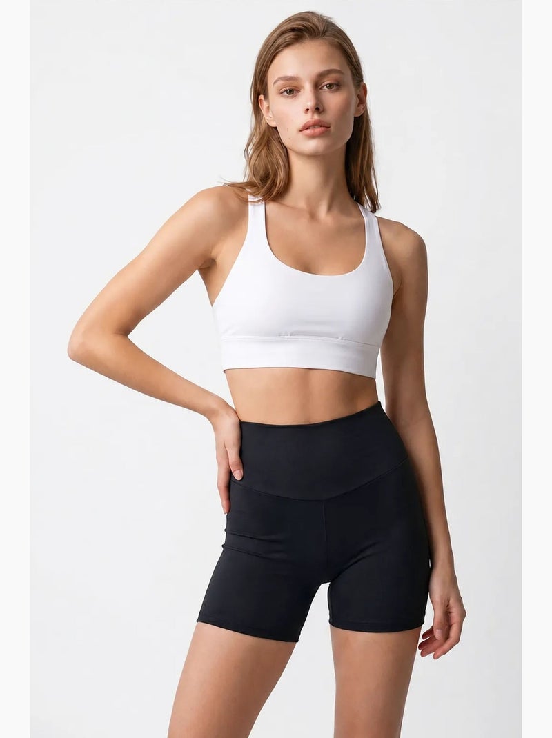 High-waist skinny fietsbroekje mixray Zwart - Kiabi
