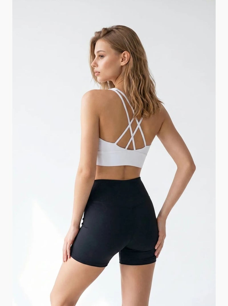 High-waist skinny fietsbroekje mixray Zwart - Kiabi