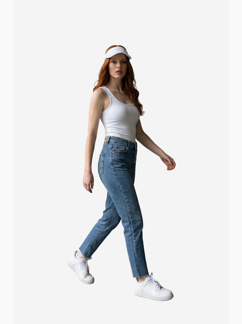 High waist skinny leg denim broek my fashion Blauw - Kiabi