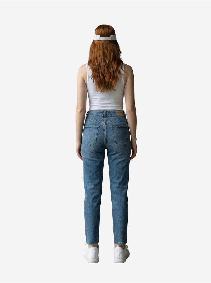 High waist skinny leg denim broek my fashion Blauw - Kiabi