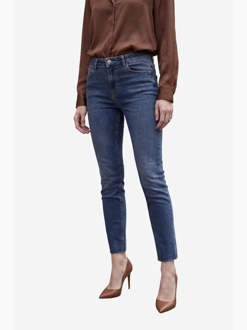 High waist skinny leg denim broek my fashion Donkerblauw - Kiabi
