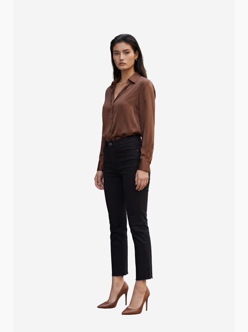 High waist skinny leg denim broek my fashion Zwart - Kiabi